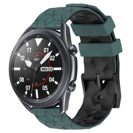22mm Football Pattern Two-Color Silicone Watch Band, For Samsung Galaxy Watch3 45mm, For Samsung Galaxy Watch 46mm