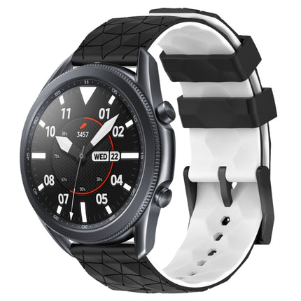 22mm Football Pattern Two-Color Silicone Watch Band, For Samsung Galaxy Watch3 45mm, For Samsung Galaxy Watch 46mm