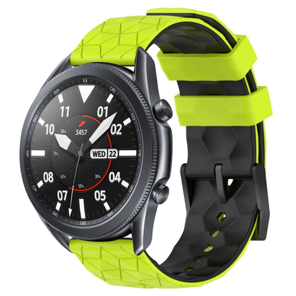 22mm Football Pattern Two-Color Silicone Watch Band, For Samsung Galaxy Watch3 45mm, For Samsung Galaxy Watch 46mm