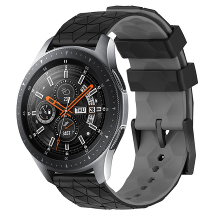22mm Football Pattern Two-Color Silicone Watch Band, For Samsung Galaxy Watch3 45mm, For Samsung Galaxy Watch 46mm