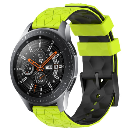 22mm Football Pattern Two-Color Silicone Watch Band, For Samsung Galaxy Watch3 45mm, For Samsung Galaxy Watch 46mm