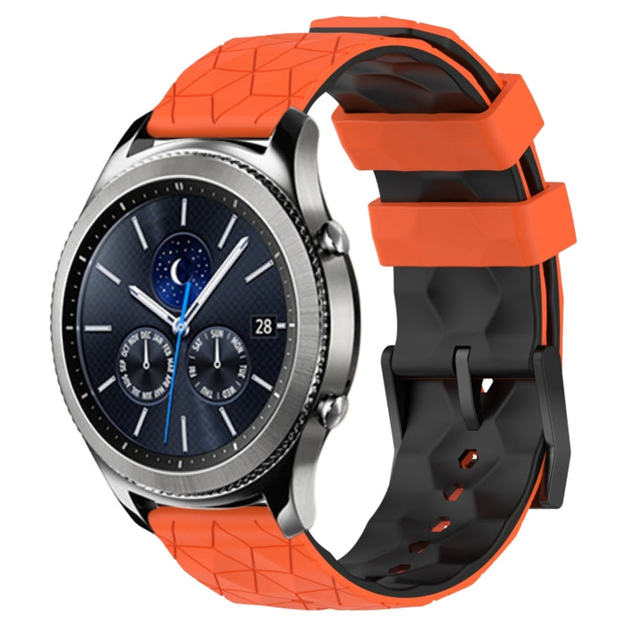 22mm Football Pattern Two-Color Silicone Watch Band, For Samsung Gear S3 Classic, For Samsung Gear S3 Frontier