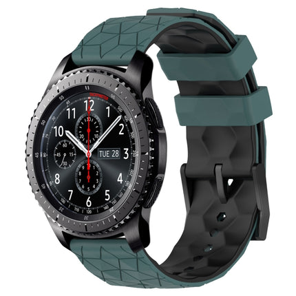 22mm Football Pattern Two-Color Silicone Watch Band, For Samsung Gear S3 Classic, For Samsung Gear S3 Frontier