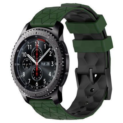 22mm Football Pattern Two-Color Silicone Watch Band, For Samsung Gear S3 Classic, For Samsung Gear S3 Frontier