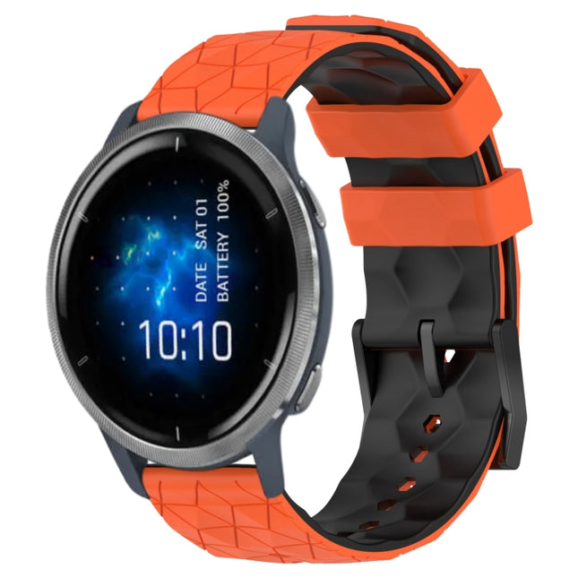 22mm Football Pattern Two-Color Silicone Watch Band, For Garmin Venu 2, For Garmin Vivoactive4