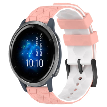 22mm Football Pattern Two-Color Silicone Watch Band, For Garmin Venu 2, For Garmin Vivoactive4
