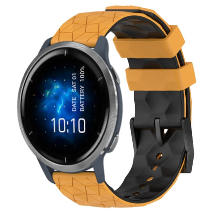 22mm Football Pattern Two-Color Silicone Watch Band, For Garmin Venu 2, For Garmin Vivoactive4