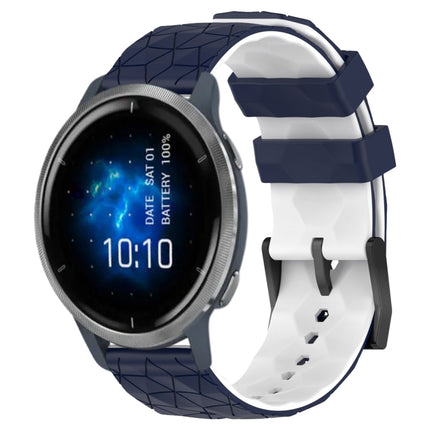 22mm Football Pattern Two-Color Silicone Watch Band, For Garmin Venu 2, For Garmin Vivoactive4