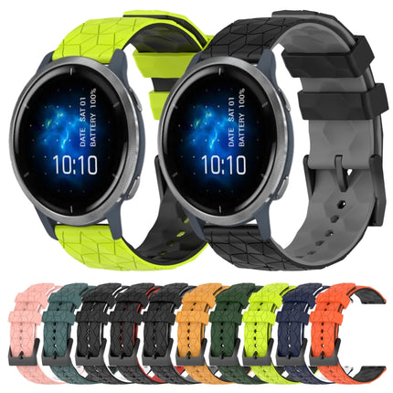 22mm Football Pattern Two-Color Silicone Watch Band, For Garmin Venu 2, For Garmin Vivoactive4