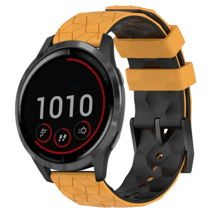 22mm Football Pattern Two-Color Silicone Watch Band, For Garmin Venu 2, For Garmin Vivoactive4