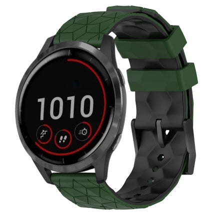 22mm Football Pattern Two-Color Silicone Watch Band, For Garmin Venu 2, For Garmin Vivoactive4