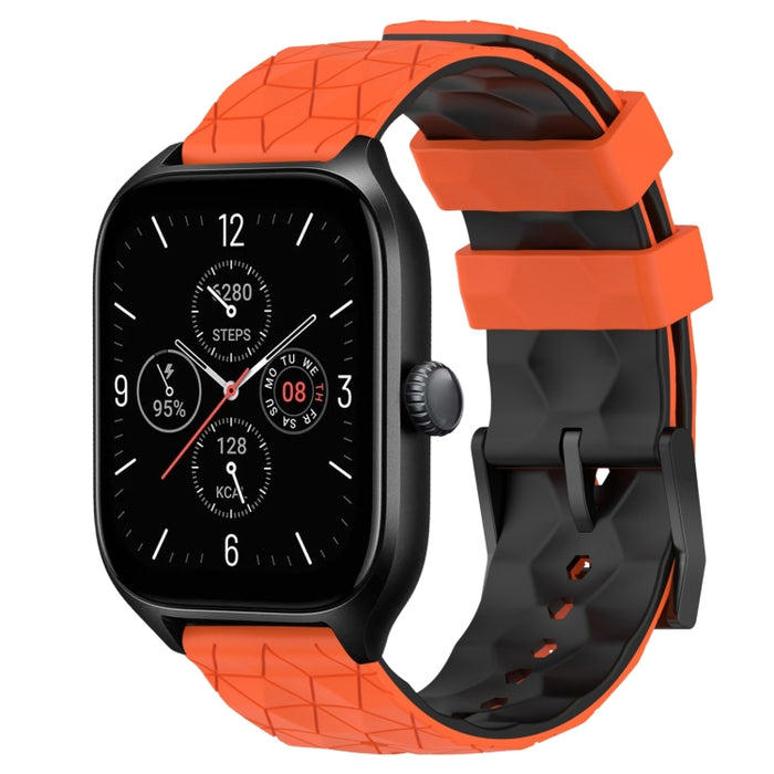 20mm Football Texture Two-Color Silicone Watch Band, For Amazfit GTS 4, For Amazfit GTS 3