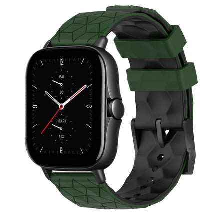 20mm Football Texture Two-Color Silicone Watch Band, For Amazfit GTS 2E, For Amazfit GTS 2 Mini