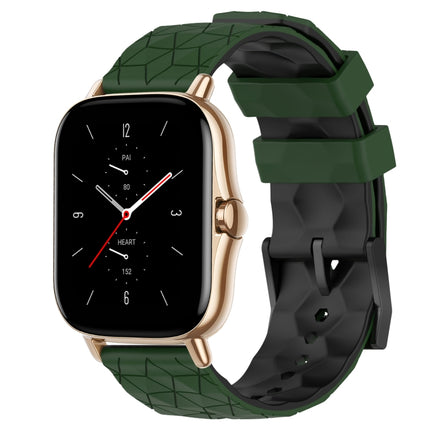 20mm Football Texture Two-Color Silicone Watch Band, For Amazfit GTS 2, For Amazfit GTS