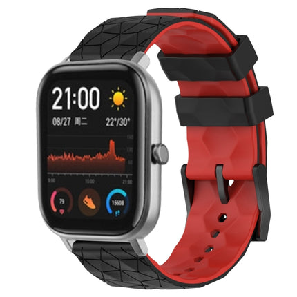 20mm Football Texture Two-Color Silicone Watch Band, For Amazfit GTS 2, For Amazfit GTS