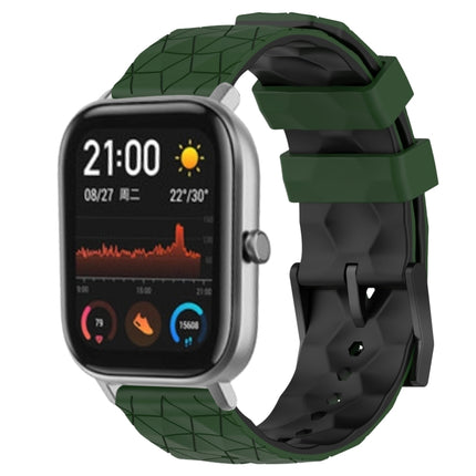 20mm Football Texture Two-Color Silicone Watch Band, For Amazfit GTS 2, For Amazfit GTS