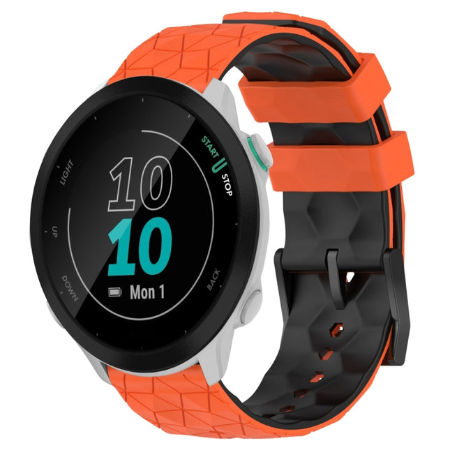 20mm Football Pattern Two-Color Silicone Watch Band, For Garmin Forerunner 55, For Garmin Venu