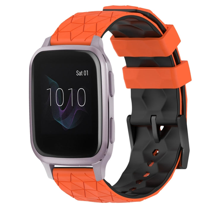 20mm Football Pattern Two-Color Silicone Watch Band, For Garmin Venu SQ, For Garminmove Luxe