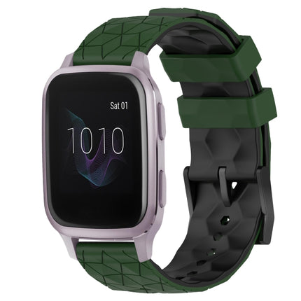 20mm Football Pattern Two-Color Silicone Watch Band, For Garmin Venu SQ, For Garminmove Luxe