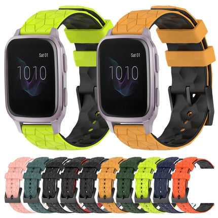 20mm Football Pattern Two-Color Silicone Watch Band, For Garmin Venu SQ, For Garminmove Luxe
