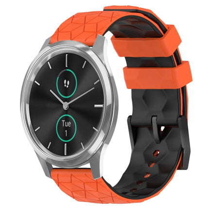 20mm Football Pattern Two-Color Silicone Watch Band, For Garmin Venu SQ, For Garminmove Luxe