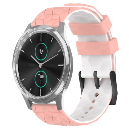 20mm Football Pattern Two-Color Silicone Watch Band, For Garmin Venu SQ, For Garminmove Luxe