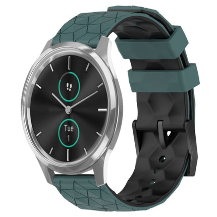 20mm Football Pattern Two-Color Silicone Watch Band, For Garmin Venu SQ, For Garminmove Luxe