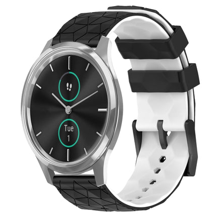 20mm Football Pattern Two-Color Silicone Watch Band, For Garmin Venu SQ, For Garminmove Luxe