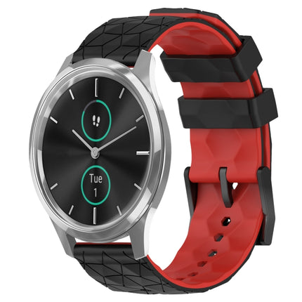 20mm Football Pattern Two-Color Silicone Watch Band, For Garmin Venu SQ, For Garminmove Luxe