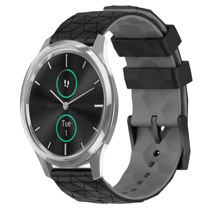 20mm Football Pattern Two-Color Silicone Watch Band, For Garmin Venu SQ, For Garminmove Luxe