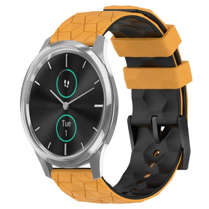 20mm Football Pattern Two-Color Silicone Watch Band, For Garmin Venu SQ, For Garminmove Luxe