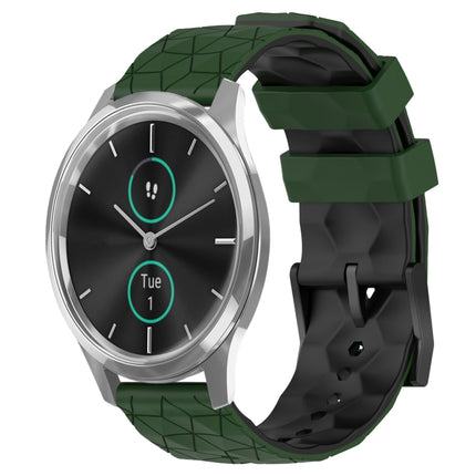 20mm Football Pattern Two-Color Silicone Watch Band, For Garmin Venu SQ, For Garminmove Luxe