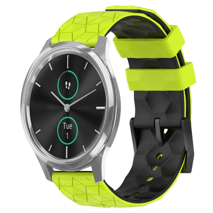 20mm Football Pattern Two-Color Silicone Watch Band, For Garmin Venu SQ, For Garminmove Luxe