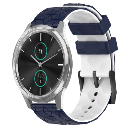 20mm Football Pattern Two-Color Silicone Watch Band, For Garmin Venu SQ, For Garminmove Luxe