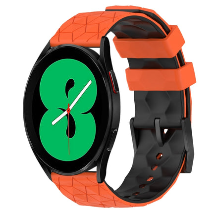 20mm Football Pattern Two-Color Silicone Watch Band, For Samsung Galaxy Watch 5 Pro 45mm, For Samsung Galaxy Watch 4 44mm