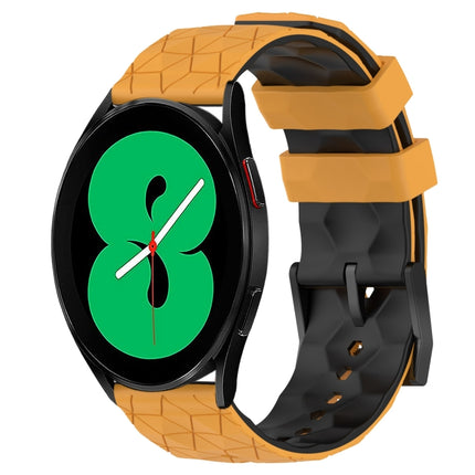 20mm Football Pattern Two-Color Silicone Watch Band, For Samsung Galaxy Watch 5 Pro 45mm, For Samsung Galaxy Watch 4 44mm