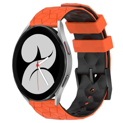 20mm Football Pattern Two-Color Silicone Watch Band, For Samsung Galaxy Watch 4 40mm, For Samsung  Galaxy Watch 4 Classic 42mm