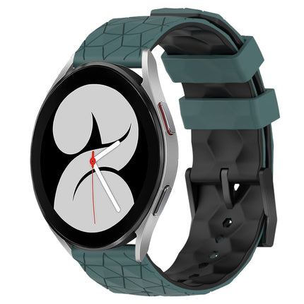 20mm Football Pattern Two-Color Silicone Watch Band, For Samsung Galaxy Watch 4 40mm, For Samsung  Galaxy Watch 4 Classic 42mm