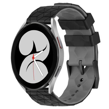 20mm Football Pattern Two-Color Silicone Watch Band, For Samsung Galaxy Watch 4 40mm, For Samsung  Galaxy Watch 4 Classic 42mm
