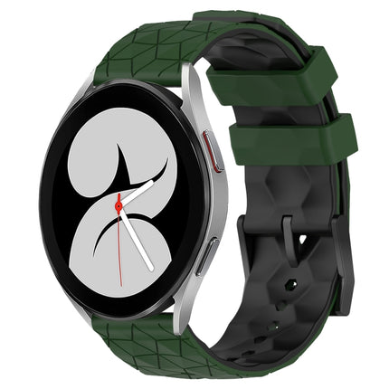 20mm Football Pattern Two-Color Silicone Watch Band, For Samsung Galaxy Watch 4 40mm, For Samsung  Galaxy Watch 4 Classic 42mm