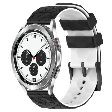 20mm Football Pattern Two-Color Silicone Watch Band, For Samsung Galaxy Watch 4 40mm, For Samsung  Galaxy Watch 4 Classic 42mm