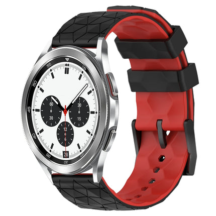 20mm Football Pattern Two-Color Silicone Watch Band, For Samsung Galaxy Watch 4 40mm, For Samsung  Galaxy Watch 4 Classic 42mm