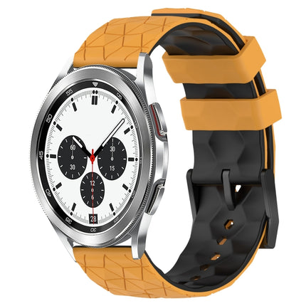 20mm Football Pattern Two-Color Silicone Watch Band, For Samsung Galaxy Watch 4 40mm, For Samsung  Galaxy Watch 4 Classic 42mm