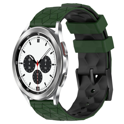 20mm Football Pattern Two-Color Silicone Watch Band, For Samsung Galaxy Watch 4 40mm, For Samsung  Galaxy Watch 4 Classic 42mm