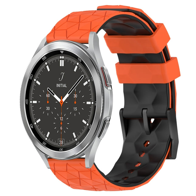 20mm Football Pattern Two-Color Silicone Watch Band, For Samsung  Galaxy Watch 4 Classic 46mm, For Samsung Galaxy Watch Active 2 40mm