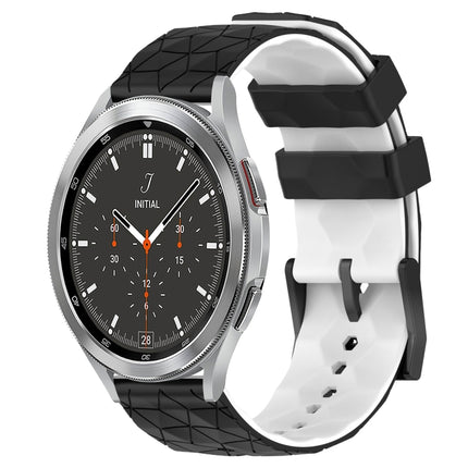 20mm Football Pattern Two-Color Silicone Watch Band, For Samsung  Galaxy Watch 4 Classic 46mm, For Samsung Galaxy Watch Active 2 40mm