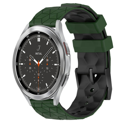 20mm Football Pattern Two-Color Silicone Watch Band, For Samsung  Galaxy Watch 4 Classic 46mm, For Samsung Galaxy Watch Active 2 40mm