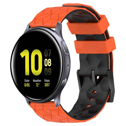 20mm Football Pattern Two-Color Silicone Watch Band, For Samsung  Galaxy Watch 4 Classic 46mm, For Samsung Galaxy Watch Active 2 40mm