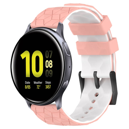 20mm Football Pattern Two-Color Silicone Watch Band, For Samsung  Galaxy Watch 4 Classic 46mm, For Samsung Galaxy Watch Active 2 40mm