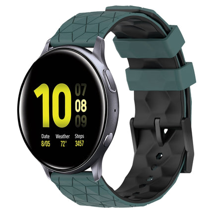 20mm Football Pattern Two-Color Silicone Watch Band, For Samsung  Galaxy Watch 4 Classic 46mm, For Samsung Galaxy Watch Active 2 40mm